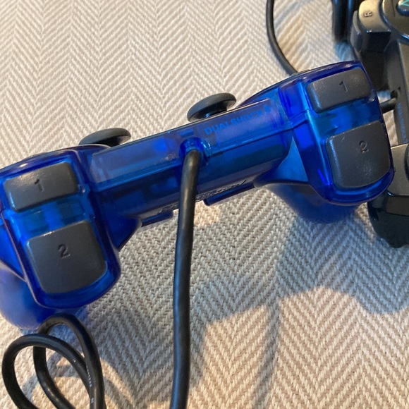 Sony PlayStation 2 dual shock 2 controllers blue black - Picture 2 of 14